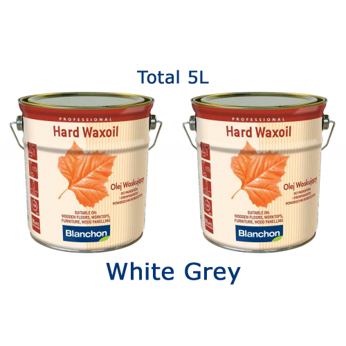 Blanchon HARD WAXOIL (hardwax) 5 ltr (two 2.5 ltr cans) WHITE GREY 07721310 (BL)